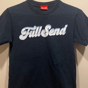 Full Send Navy Script Logo T-Shirt **RARE**